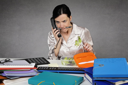 Stressed woman at work